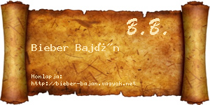 Bieber Baján névjegykártya